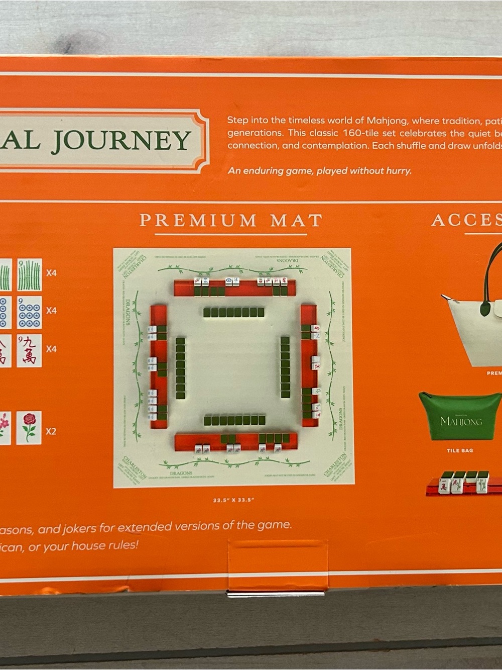 NEW Mahjong Limited Edition Complete Game Set Racks, Tiles, Mat & Carry Tote - Picture 6 of 13